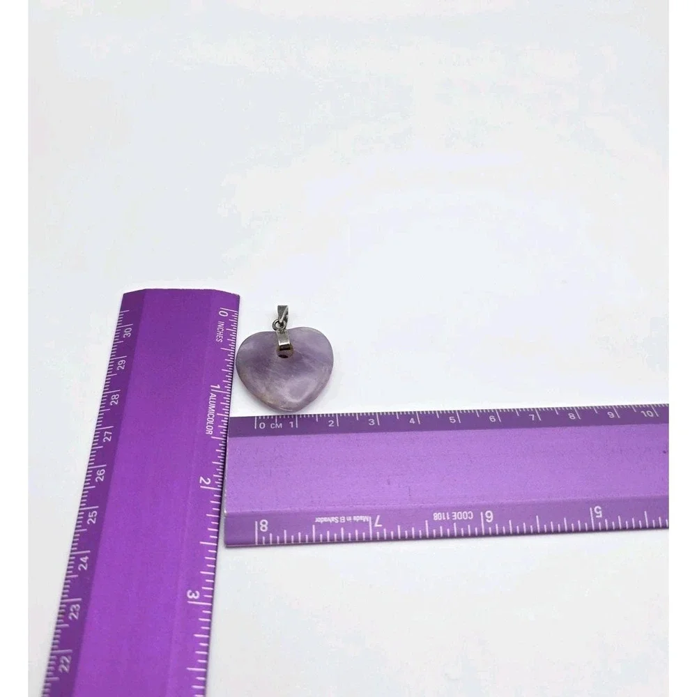 Vintage BOMA Amethyst Heart Pendant 925 Sterling‎ Silver Signed FREE $HIPPING!!